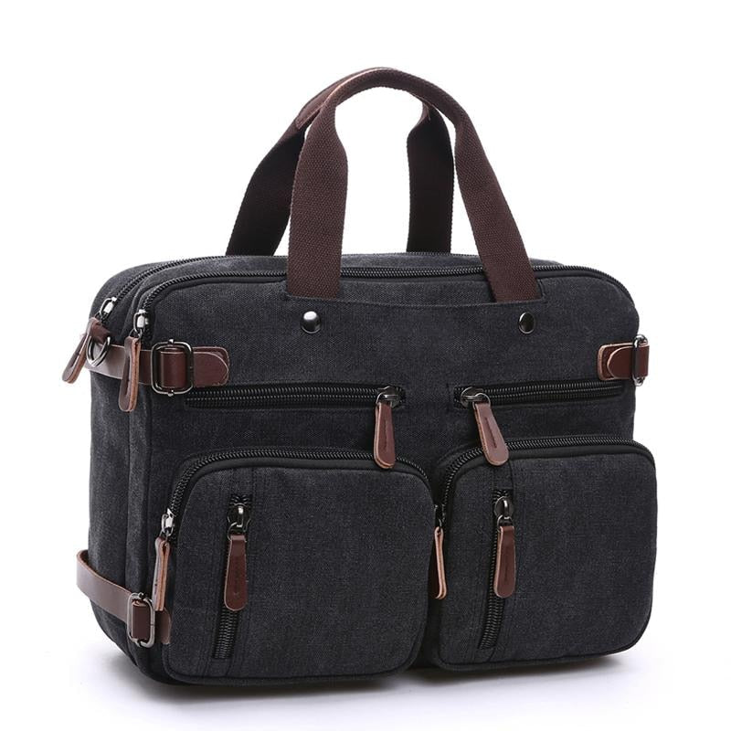 Convertible Backpack Leather Shoulder Bag Black Bag -  Norway