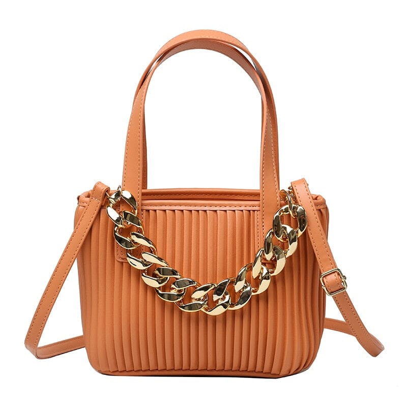 Bucket Bag With Gold Chain The Store Bags Orange
