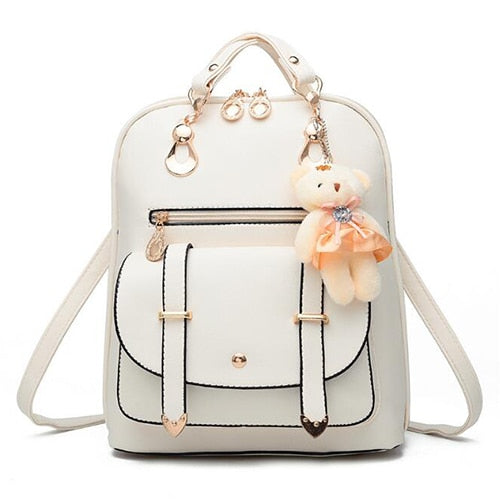 Women's Leather Purse Backpack The Store Bags white
