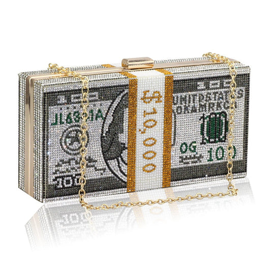 Money Rhinestone Purse The Store Bags