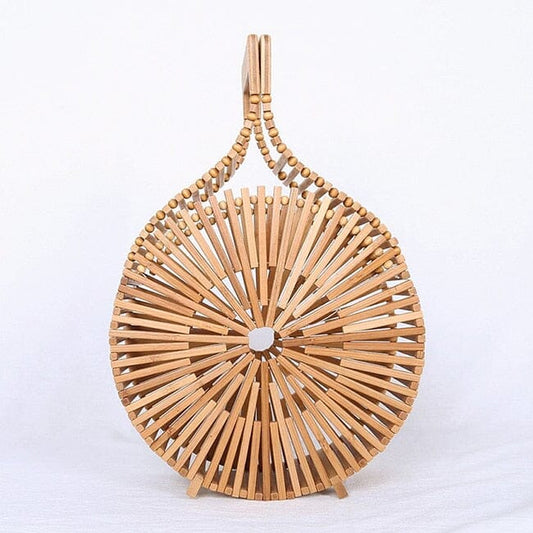 Bamboo Wood Beaded Bag The Store Bags Natural Color