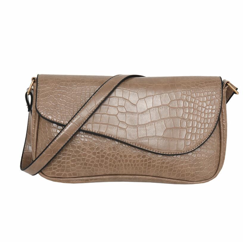 Croc Embossed Baguette Bag ERIN The Store Bags Khaki