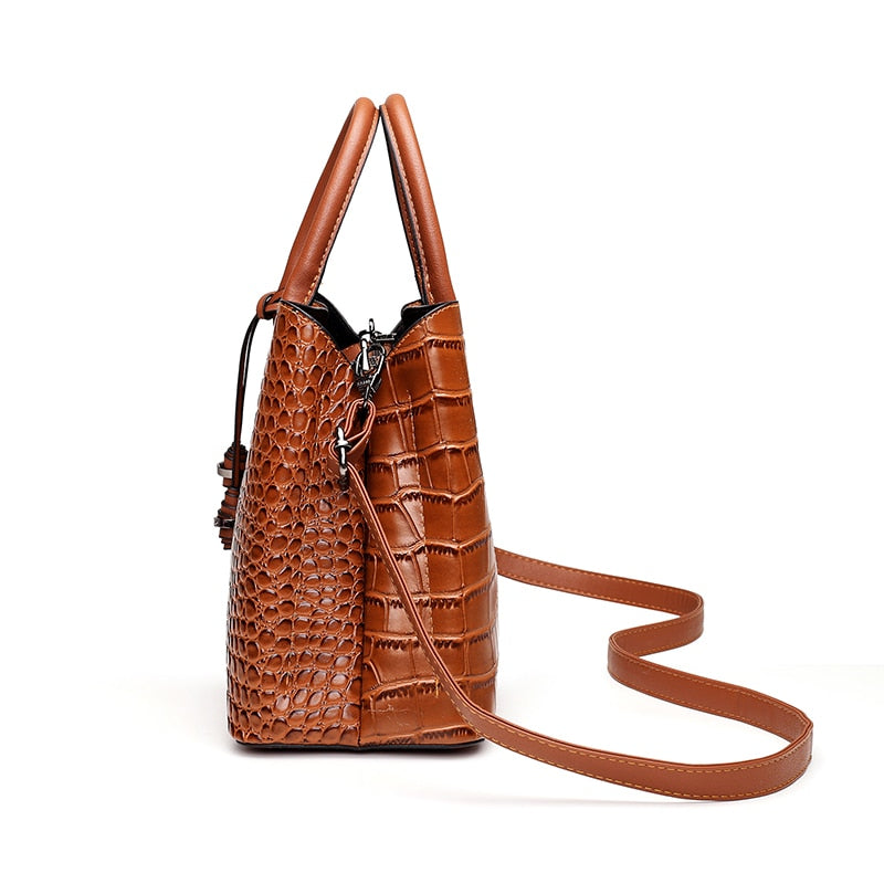Croc Effect Leather Bucket Bag The Store Bags