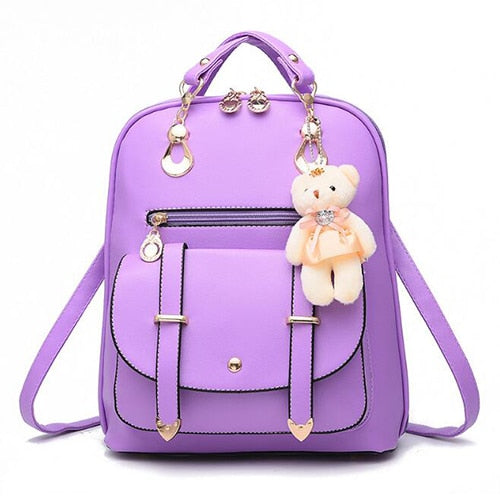 Women's Leather Purse Backpack The Store Bags light purple