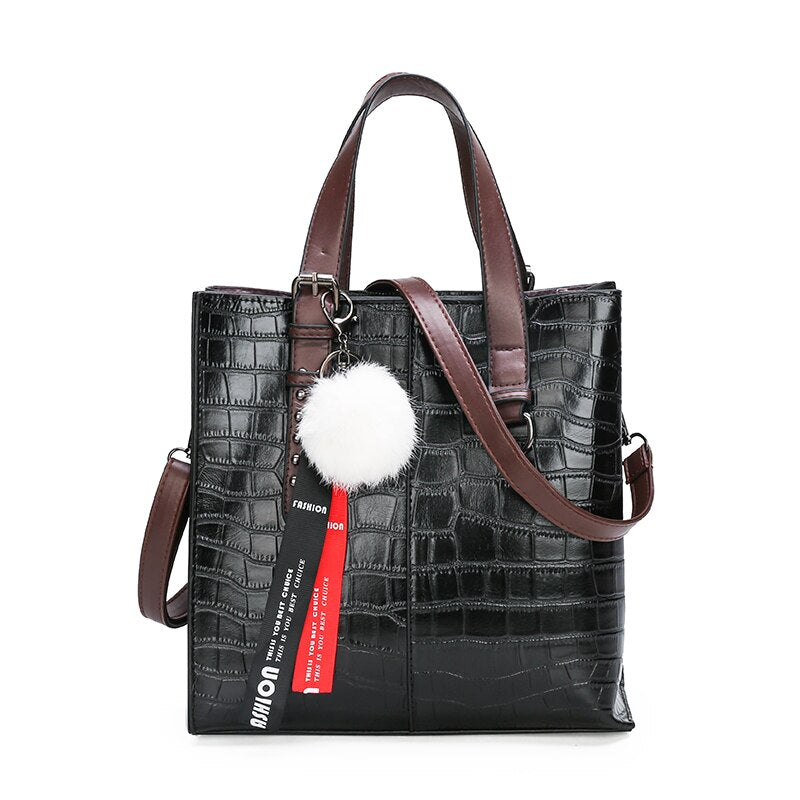 Croc Effect Tote Bag The Store Bags Black 