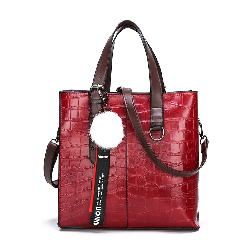 Croc Effect Tote Bag The Store Bags Wine Red