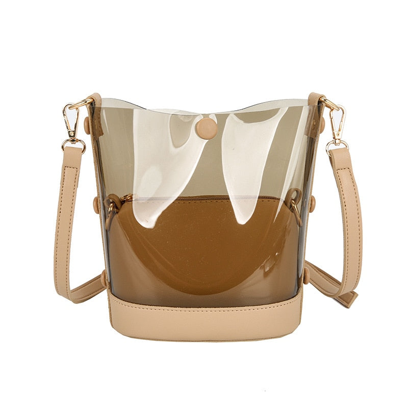Transparent Leather Bag The Store Bags khaki