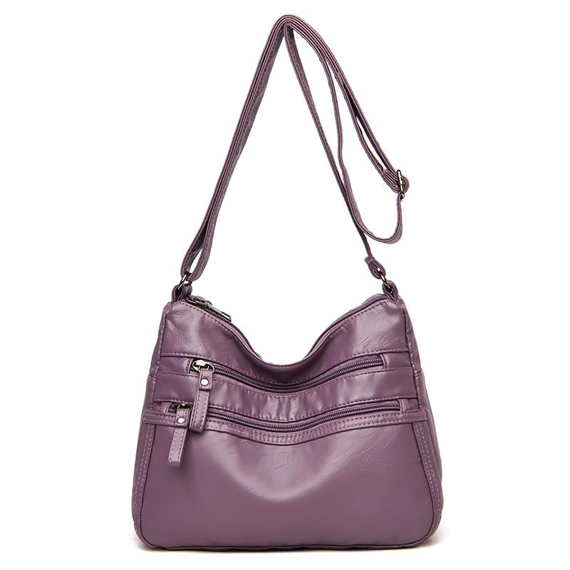 Women's Faux Leather Tote Bag With Zippered Pockets The Store Bags Purple 