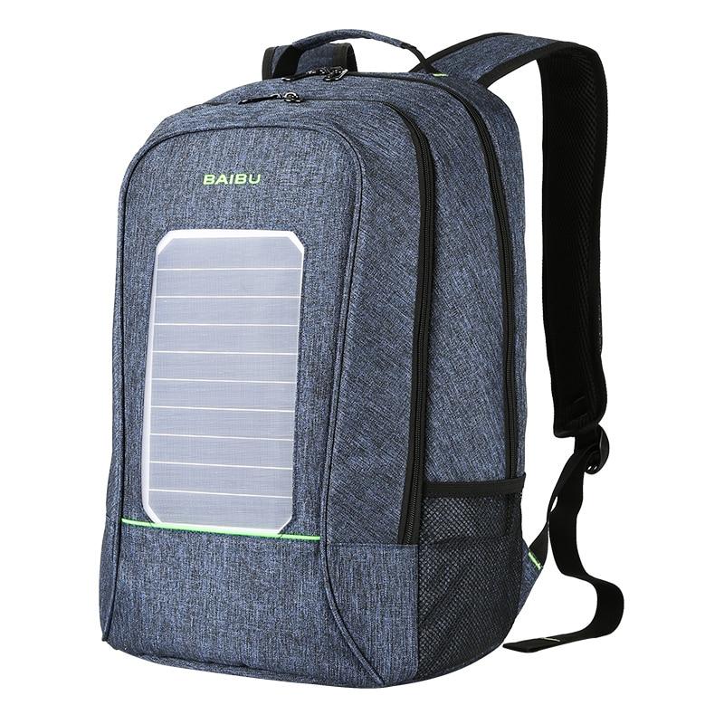 Outdoor Charging Backpack USB Port With Solar Panel The Store Bags Blue