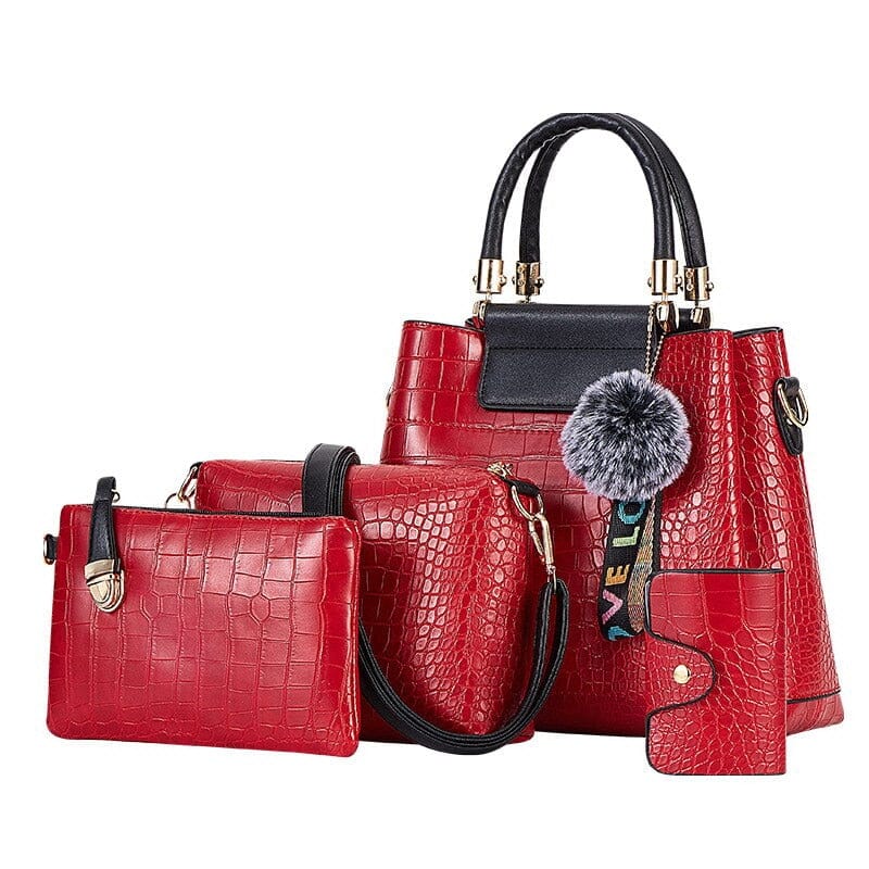 4 Piece Handbag Set ERIN The Store Bags 4PS Red