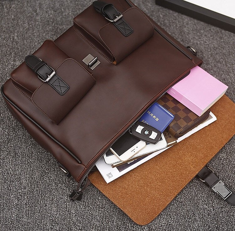 Front Pocket Leather Briefcase The Store Bags