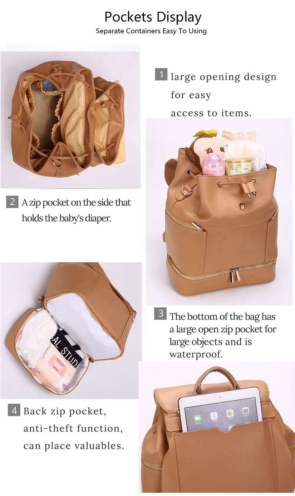 Faux Leather Diaper Bag Backpack The Store Bags