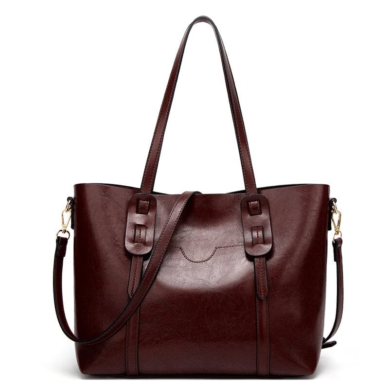 Structured Tote Bag With Zipper The Store Bags Dark Red