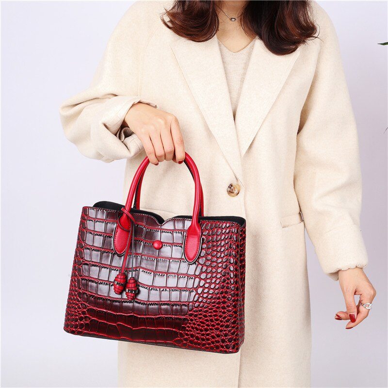 Croc Effect Leather Bucket Bag The Store Bags