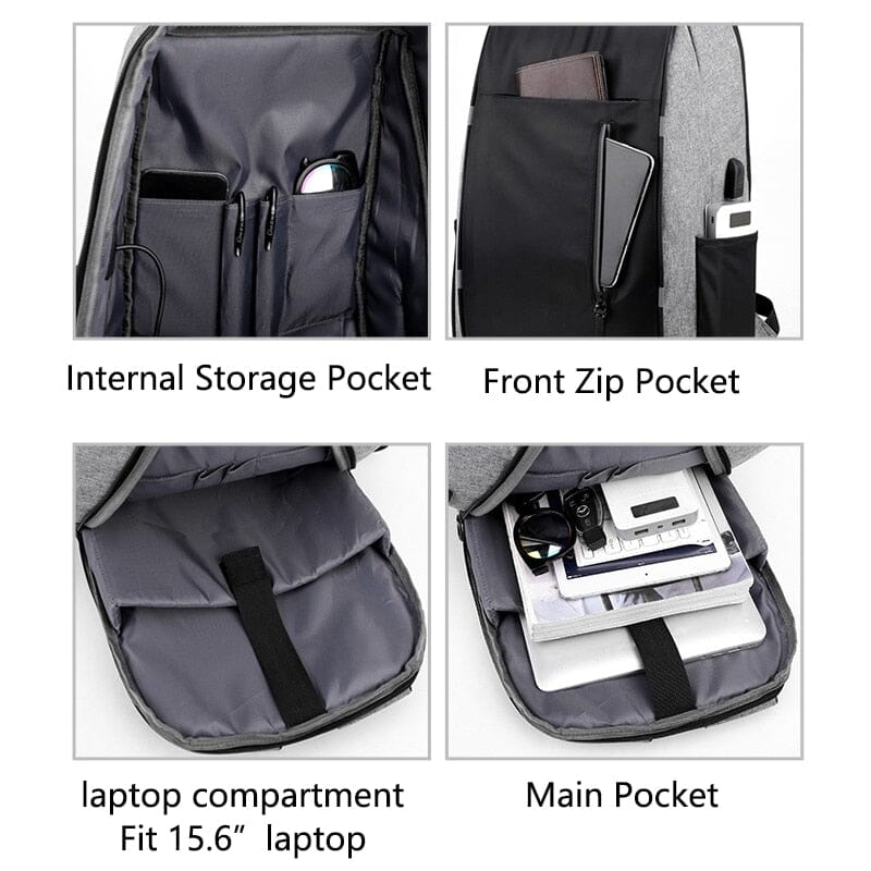 Backpack With USB And Secret Pockets The Store Bags