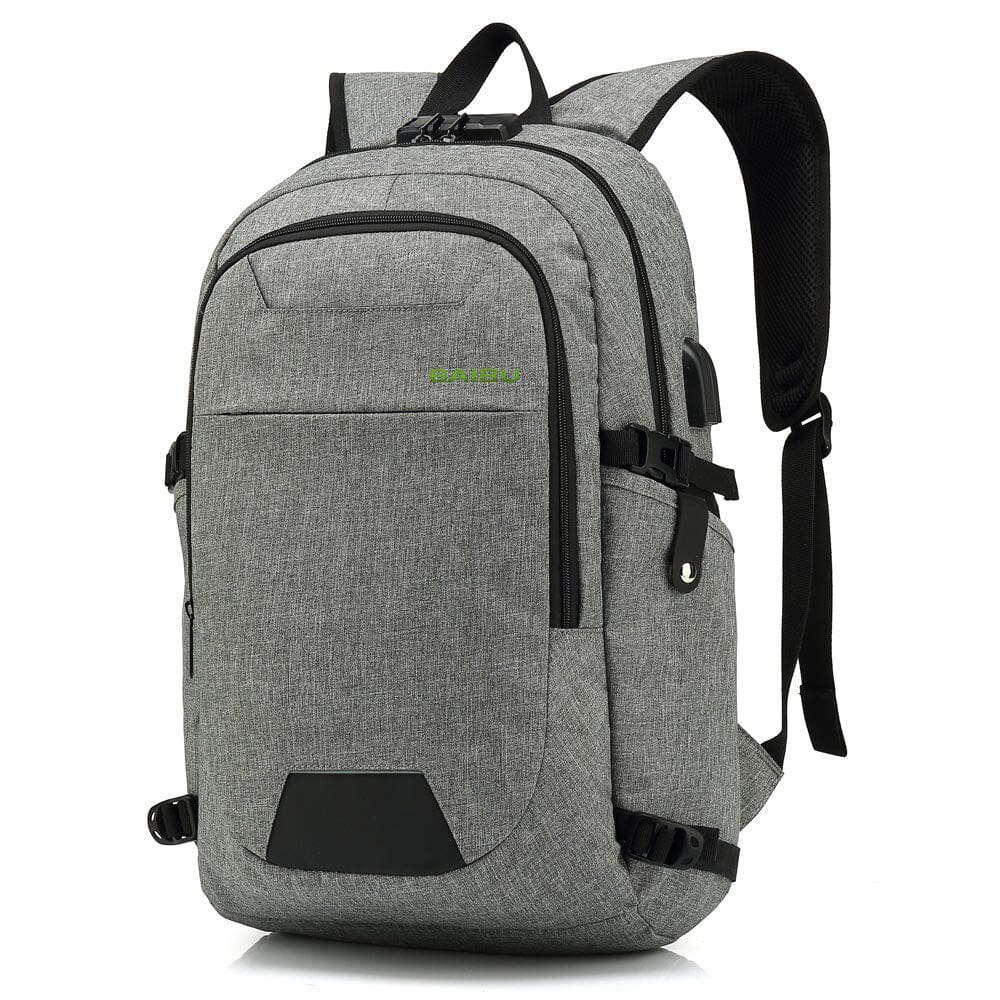 Anti Theft Backpack Zipper Lock The Store Bags Gray 