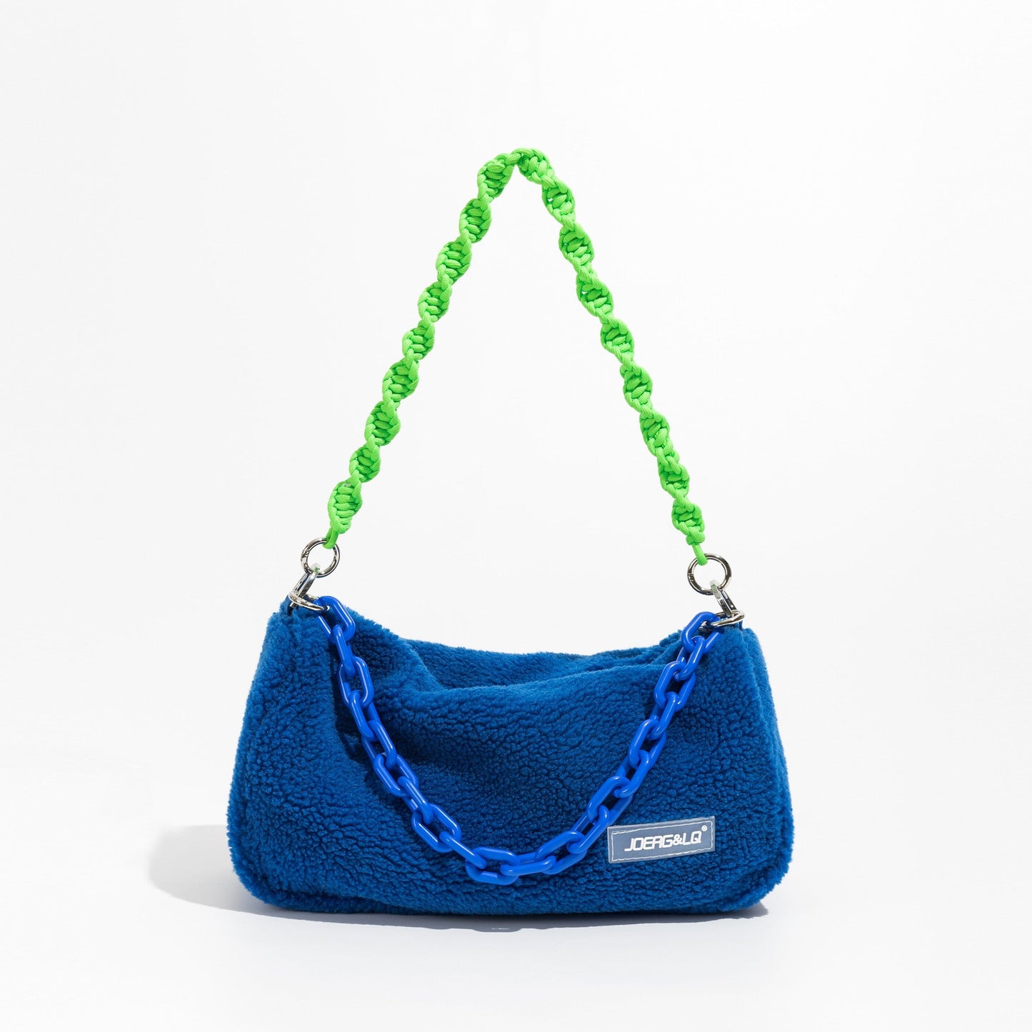 Fluffy Clutch Bag With Chain The Store Bags Blue 