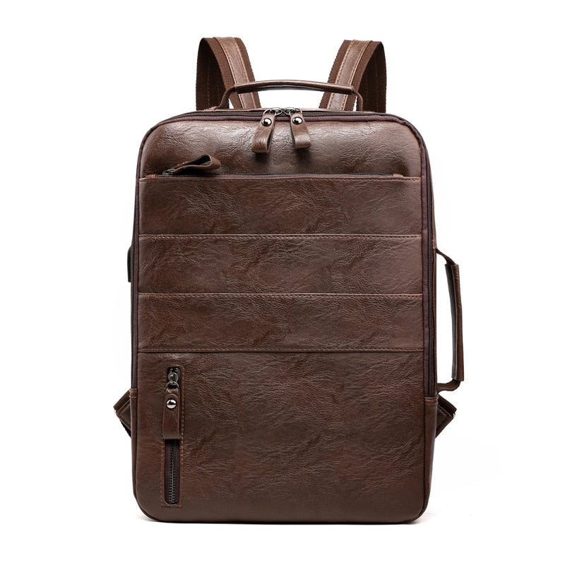 Rectangle Leather Backpack The Store Bags Dark brown