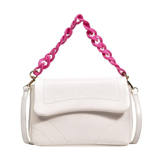 White Shoulder Bag With Chain Strap The Store Bags White 