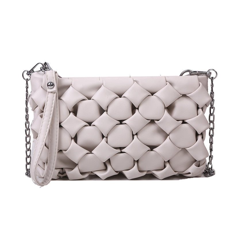 Woven Leather Purse The Store Bags White 2 