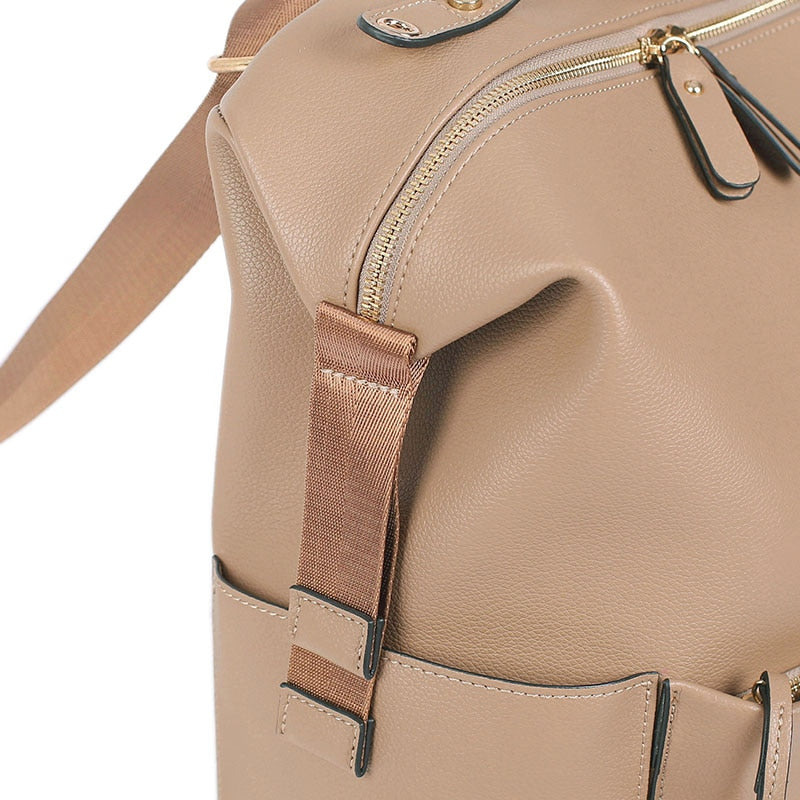 Camel Leather Diaper Bag Backpack The Store Bags 