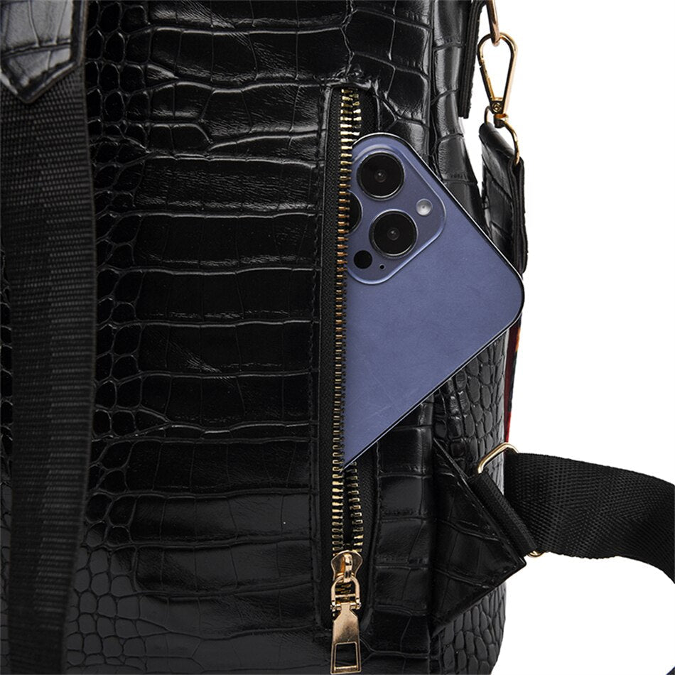 Faux Crocodile Leather Backpack Purse The Store Bags