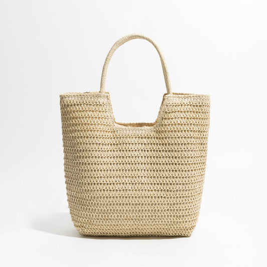 Straw Tote Bag With Zipper The Store Bags Light Brown 
