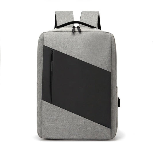 Water Resistant Backpack With USB Charging Port The Store Bags Gray Black 