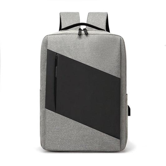 Water Resistant Backpack With USB Charging Port The Store Bags Gray Black