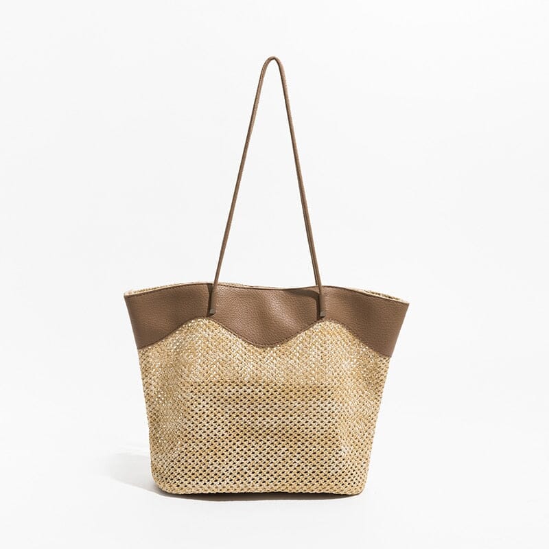 Large Straw Bag With Zipper The Store Bags Brown 