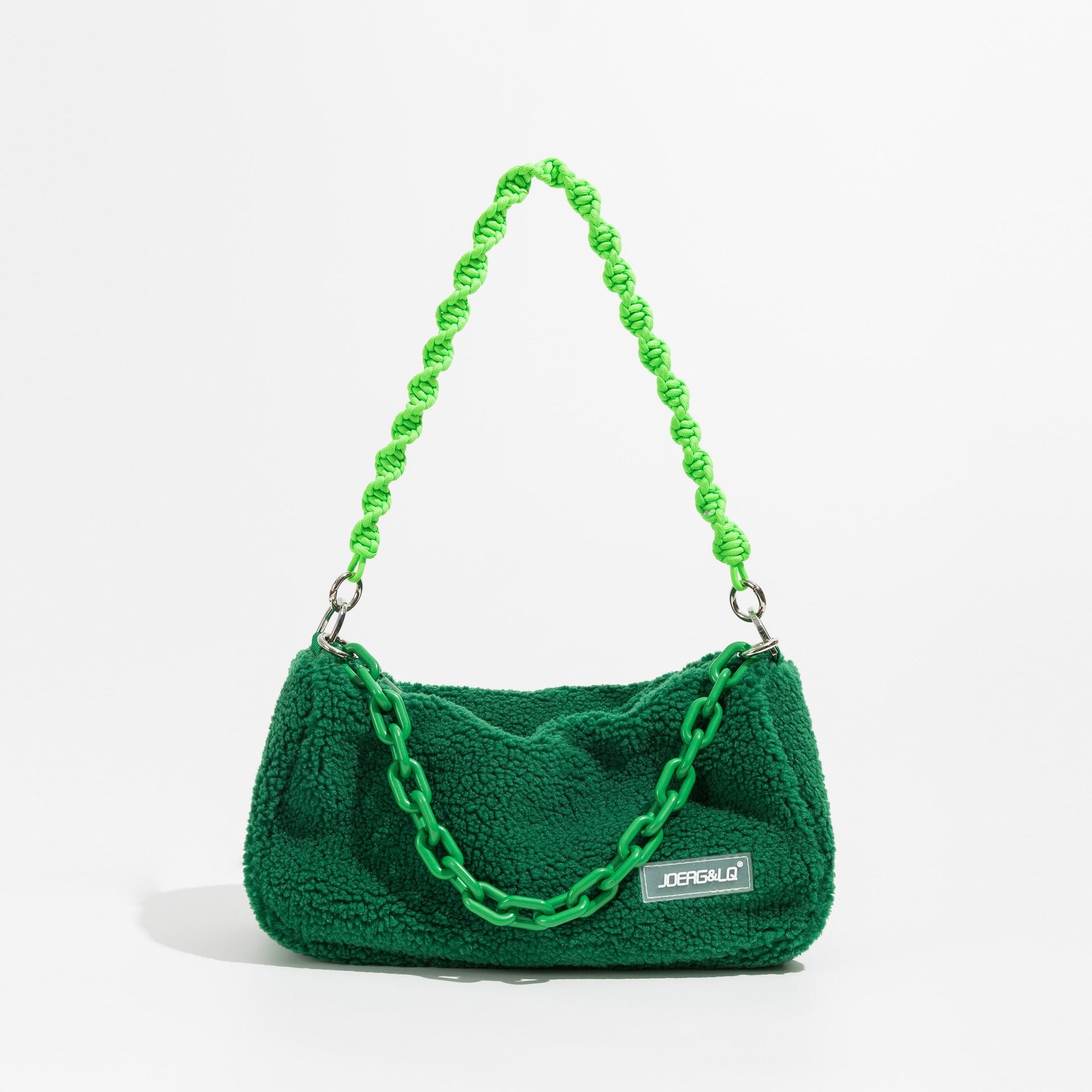 Fluffy Clutch Bag With Chain The Store Bags Green 