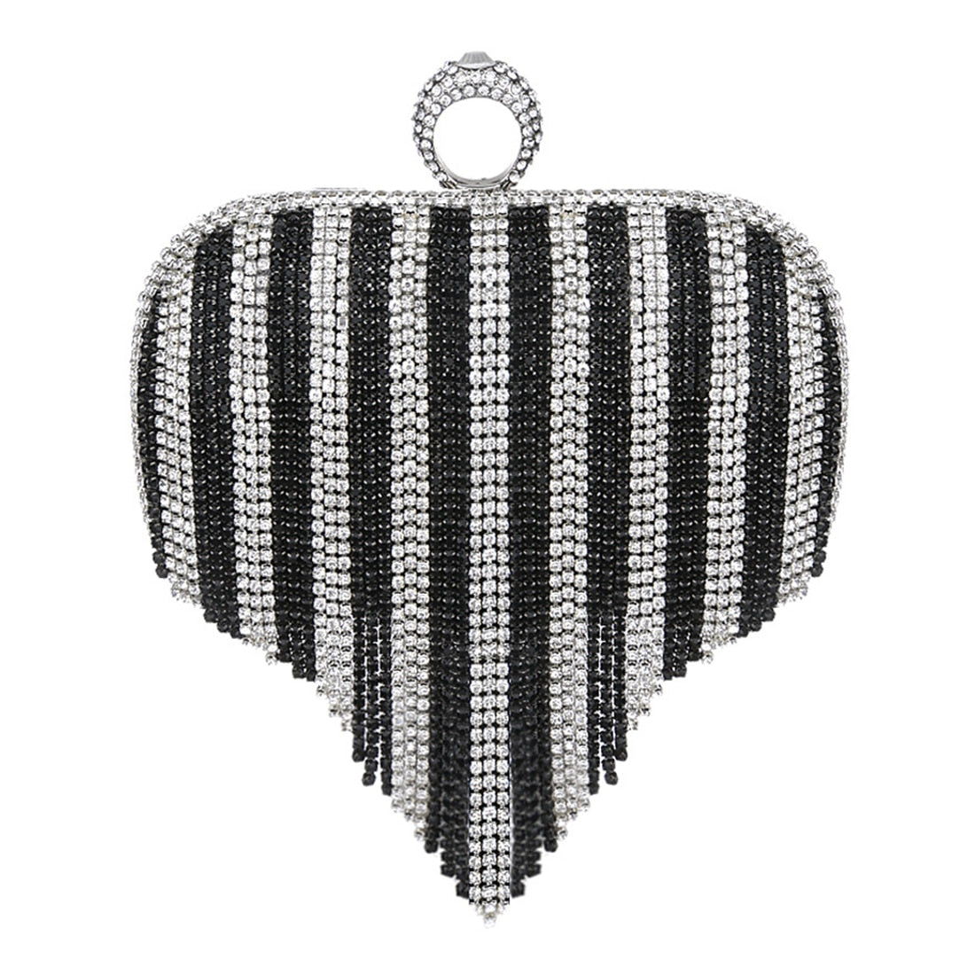 Black Rhinestone Clutch Purse The Store Bags Silver and Black