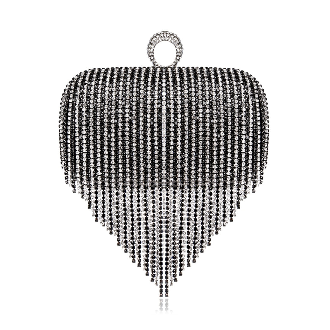 Black Rhinestone Clutch Purse The Store Bags Silver and Black 2