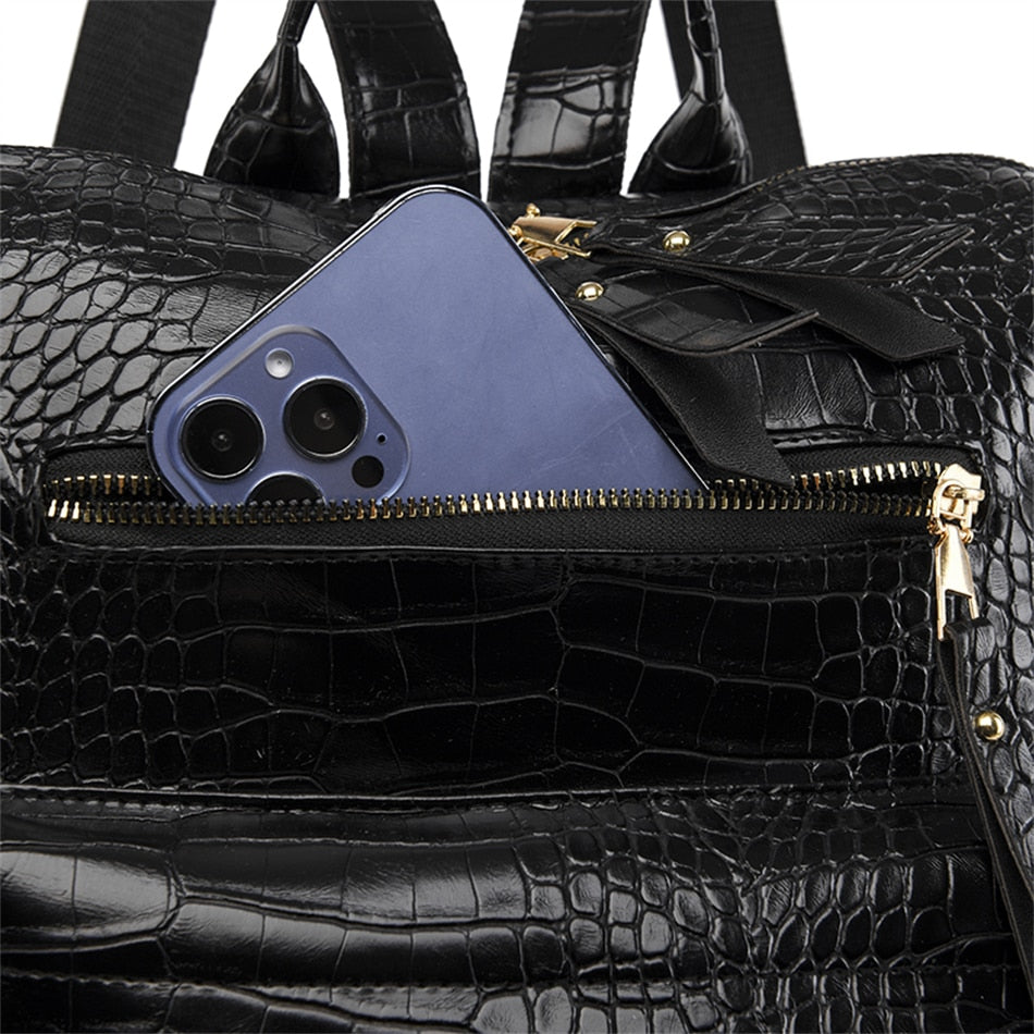 Faux Crocodile Leather Backpack Purse The Store Bags