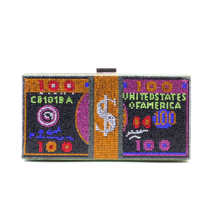Money Rhinestone Purse The Store Bags Black