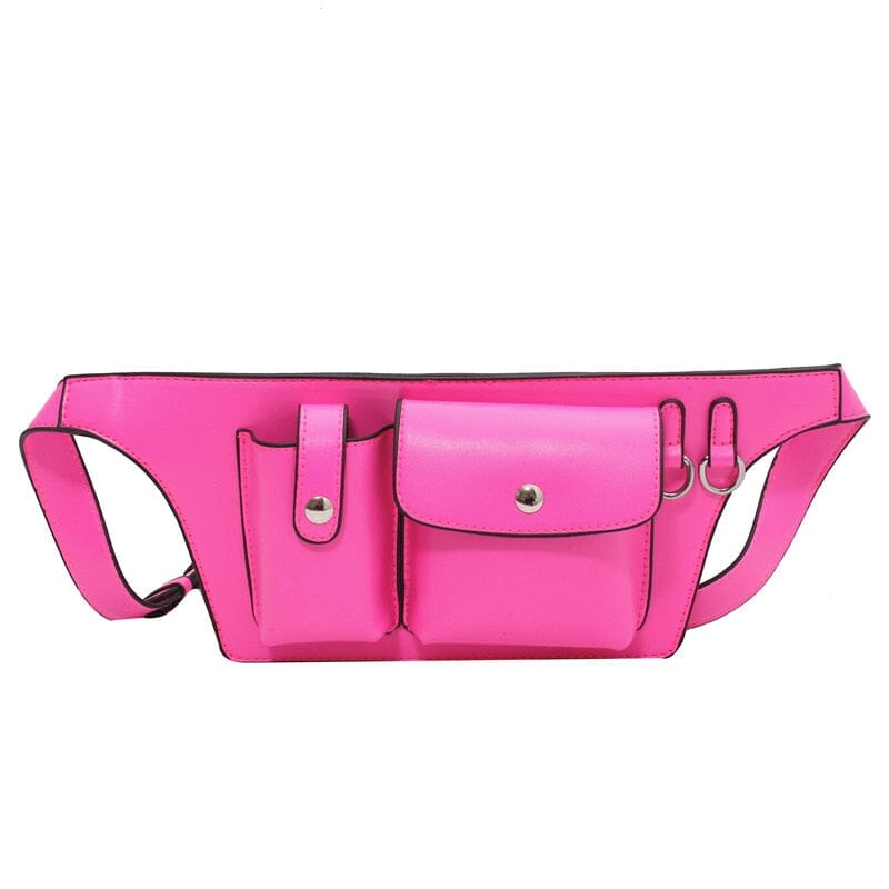 Leather Cell Phone Fanny Pack The Store Bags Rose Red
