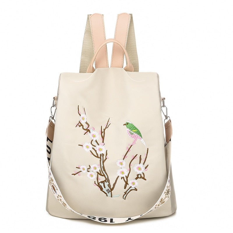 Floral convertible backpack purse anti theft The Store Bags Khaki