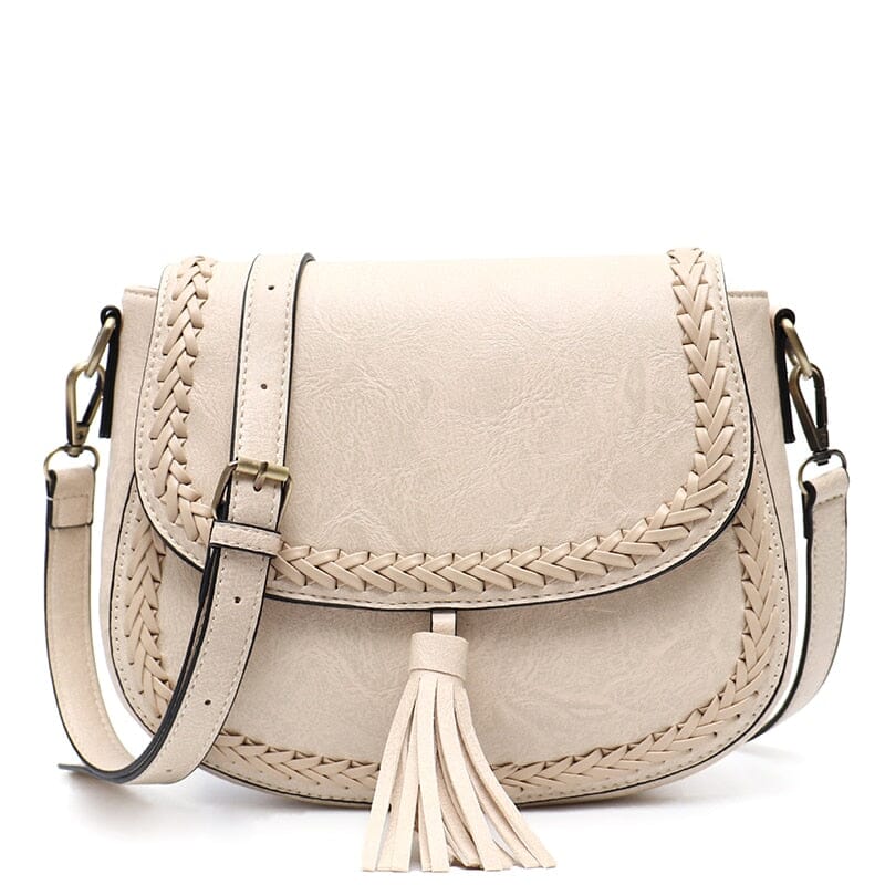 boho leather crossbody purse The Store Bags BEIGE