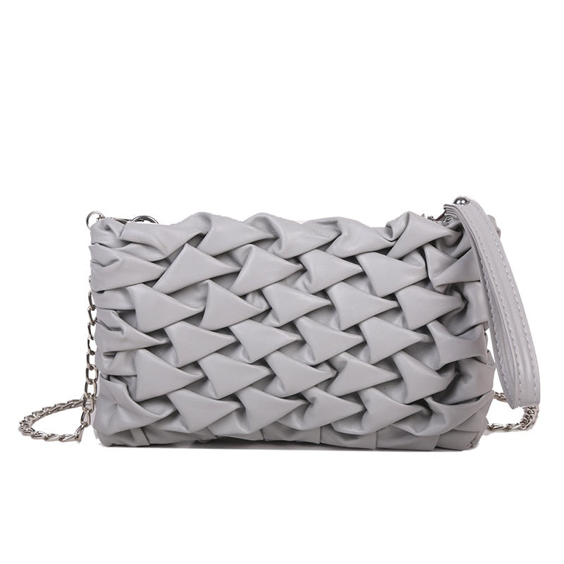 Woven Leather Purse The Store Bags Light Gray 