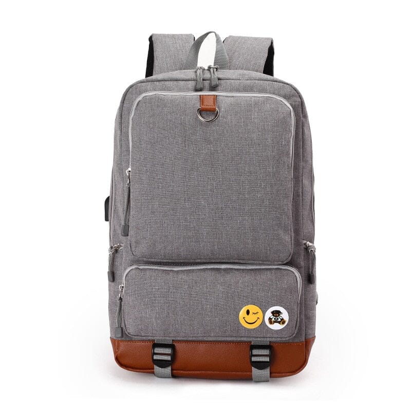 Backpack With USB Charger The Store Bags LIGHT GREY 