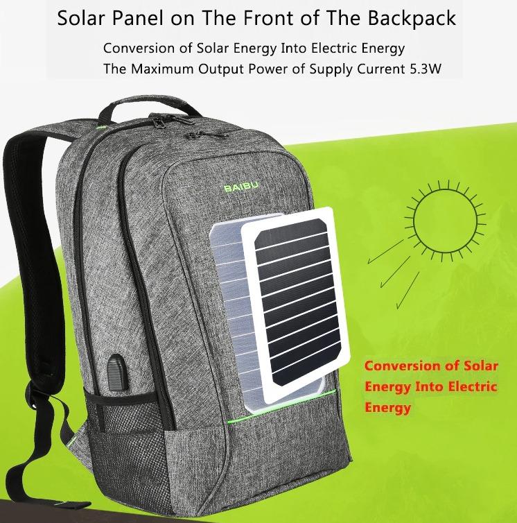 Solar Powered Backpack ERIN The Store Bags