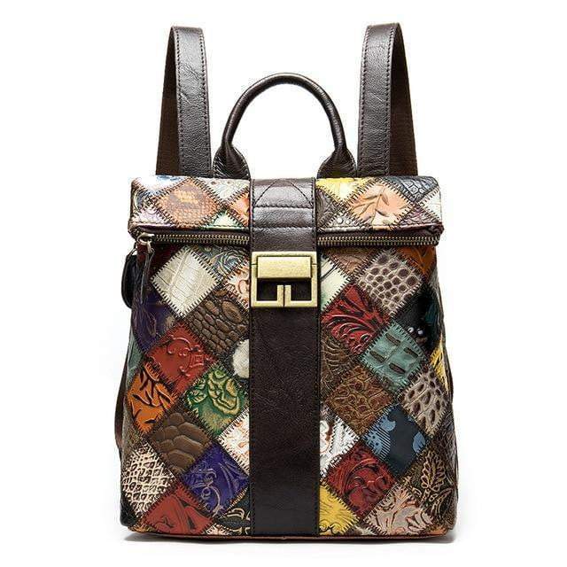 TSB Patchwork Backpack Purse | Genuine Leather | The Store Bags