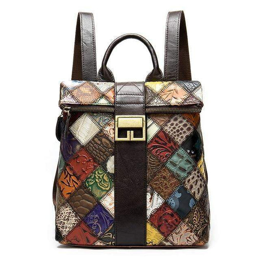 Women's Patchwork Backpack Purse The Store Bags