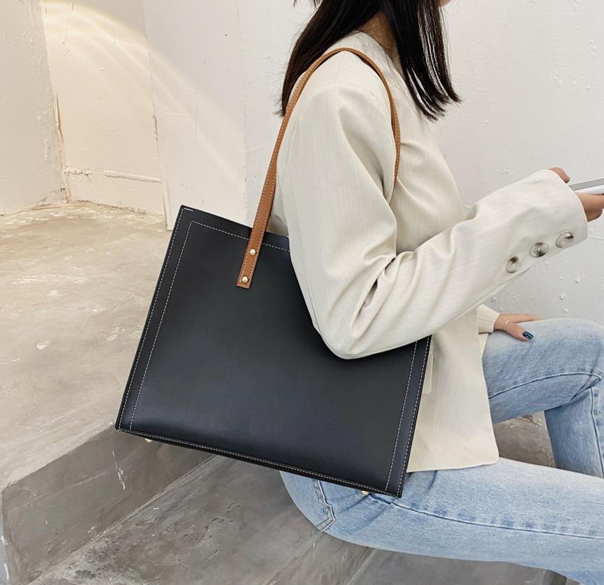 Black Leather Tote Bag For Work The Store Bags