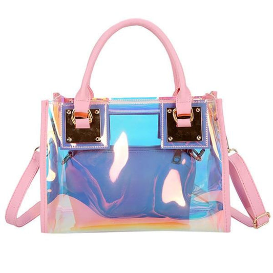 Transparent Holographic Crossbody Bag The Store Bags Pink