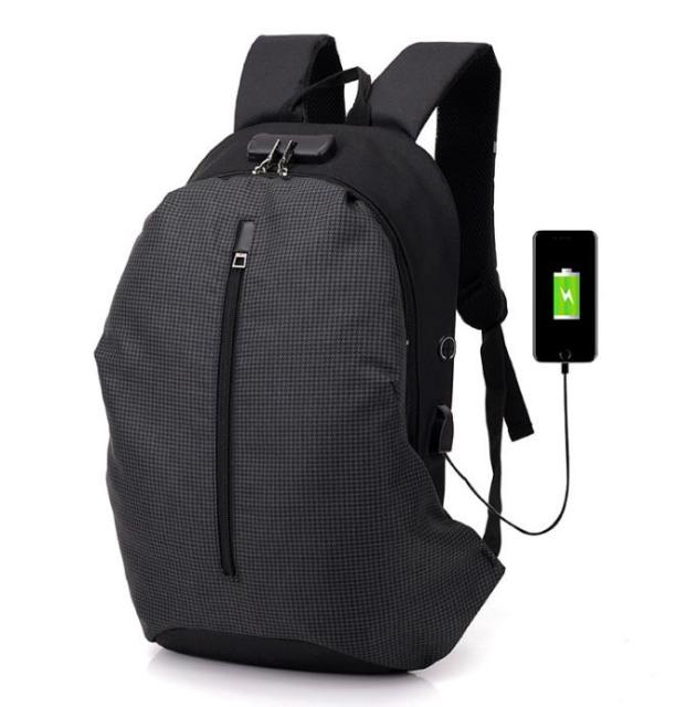 Blue Anti-theft Backpack With USB Charger The Store Bags Mixed Black