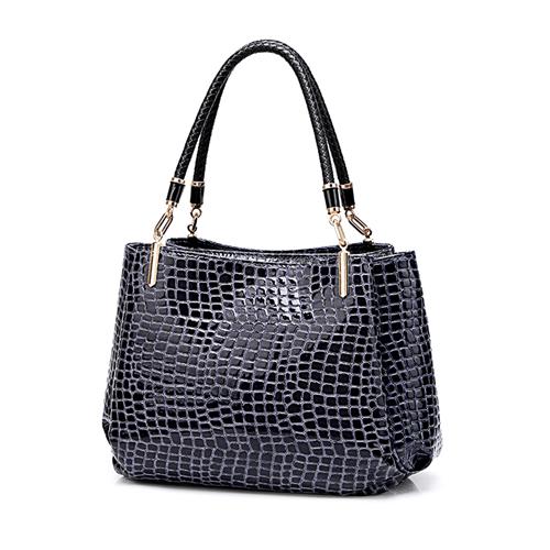 Women's faux alligator leather tote bag The Store Bags Blue