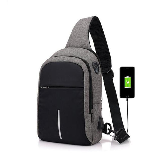 Sling Bag With USB Charging Port ROPE The Store Bags Dark Grey