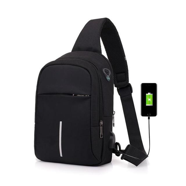 Sling Bag With USB Charging Port ROPE The Store Bags Black
