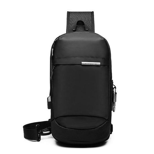 Crossbody Sling Bag With USB Charging Daypack The Store Bags Black